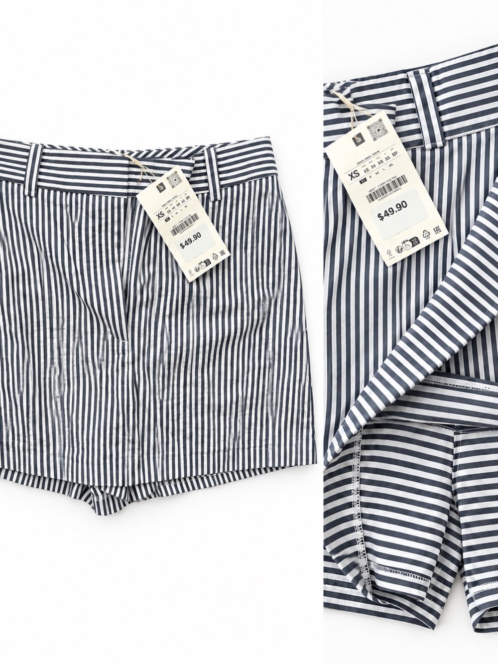 Zara Navy and White Striped Skirt/skort